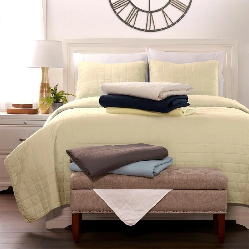 Bamboo fiber blankets with natural antibacterial propertiesWool blankets with natural warmth and insulation3pc Full/Queen Luxury Square Quilted Coverlet Set Sunshine