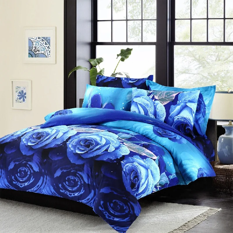 Acrylic blankets for a soft and affordable alternativeRecycled polyester blankets for an eco - conscious option3pc King Bedding Set Blue Roses