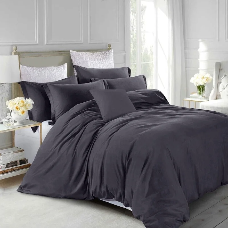 King - size blankets to cover large beds comfortablyChenille blankets with a thick and fuzzy texture3pc Twin Size Duvet Cover With Pillow Shams Bedding Set Charcoal King - size blankets to cover large beds comfortablyChenille blankets with a thick and fuzzy texture3pc Twin Size Duvet Cover With Pillow Shams Bedding Set Charcoal