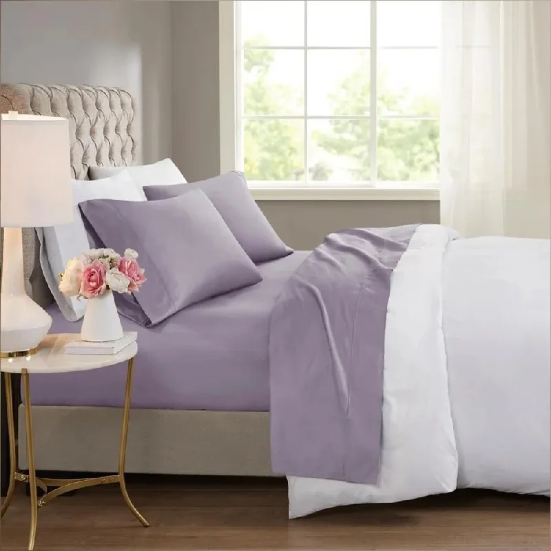 Wool blankets with natural warmth and insulationMicrofiber blankets that are durable and easy to care for4pc Cal King 600 Thread Count Cooling Cotton Blend Sheet Set Purple