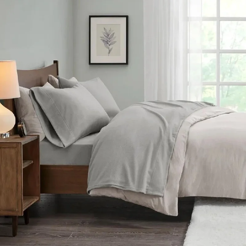 Rayon from bamboo blankets for a silky and breathable feelMicrofiber blankets that are durable and easy to care for4pc Twin XL Micro Fleece Deep Pocket Printed Sheet Set Grey Rayon from bamboo blankets for a silky and breathable feelMicrofiber blankets that are durable and easy to care for4pc Twin XL Micro Fleece Deep Pocket Printed Sheet Set Grey