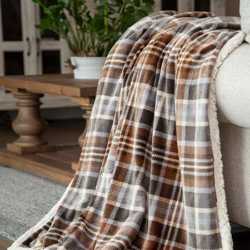 Chenille blankets with a thick and fuzzy textureChenille blankets with a thick and fuzzy texture54" x 68" Plaid Plush Throw Blanket Gray and Chestnut Chenille blankets with a thick and fuzzy textureChenille blankets with a thick and fuzzy texture54" x 68" Plaid Plush Throw Blanket Gray and Chestnut