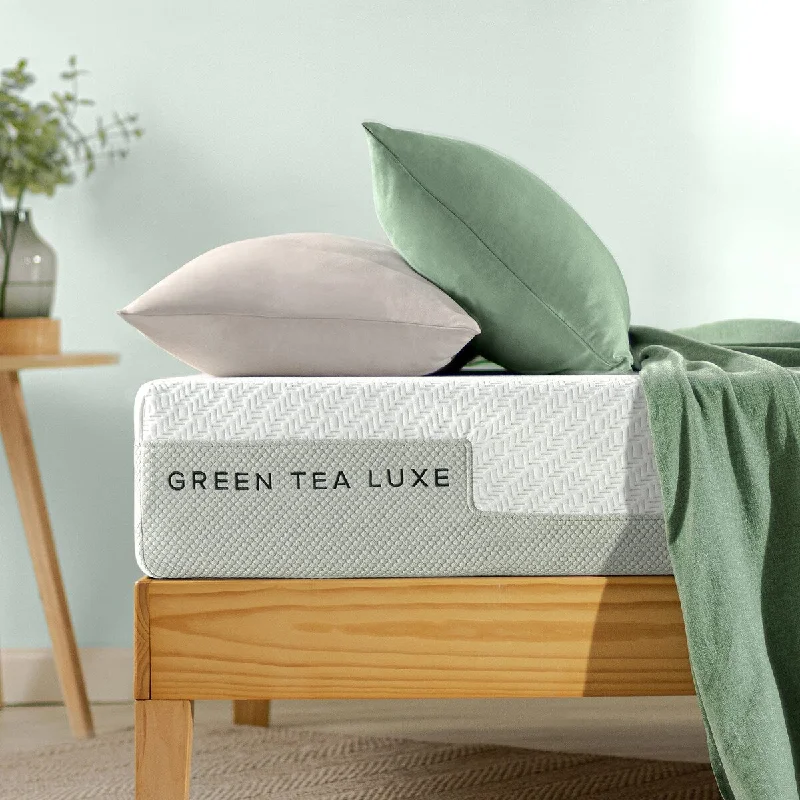 Organic cotton mattresses for a chemical - free sleep surfaceQueen - size mattresses for couples and standard bedrooms8 Inch Green Tea Luxe Memory Foam Mattress / Pressure Relieving / CertiPUR-US Certified / Bed-in-a-Box Organic cotton mattresses for a chemical - free sleep surfaceQueen - size mattresses for couples and standard bedrooms8 Inch Green Tea Luxe Memory Foam Mattress / Pressure Relieving / CertiPUR-US Certified / Bed-in-a-Box