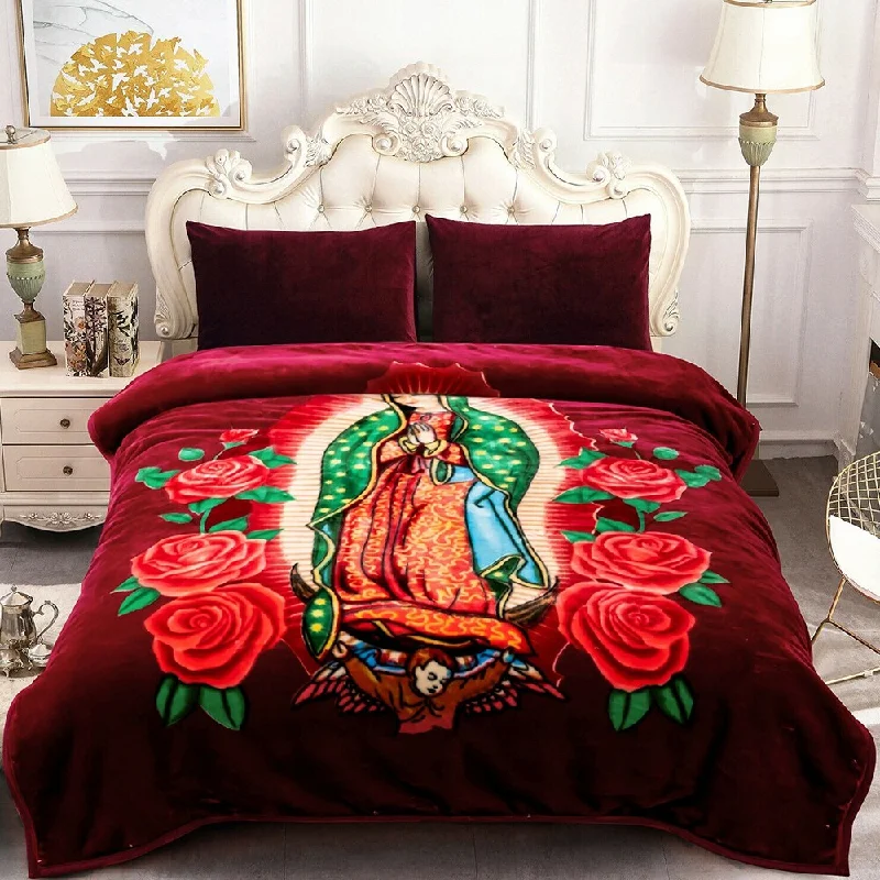 Acrylic blankets for a soft and affordable alternativeCotton blankets for breathability and a lightweight feelAnimal Thick Heavy Winter Warm Soft Mink Blanket Queen Virgin Mary