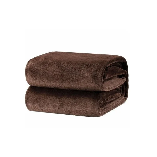 Synthetic fiber blend blankets for a budget - friendly choiceKing - size blankets to cover large beds comfortablyBrown Fleece Throw Blanket 50" x 60" Synthetic fiber blend blankets for a budget - friendly choiceKing - size blankets to cover large beds comfortablyBrown Fleece Throw Blanket 50" x 60"