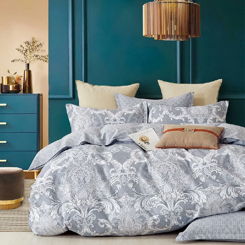 King - size blankets to cover large beds comfortablyLinen blankets with a rustic and textured lookCalifornia King Elegant Paisley Cotton Bedding Set Duvet Cover Grey