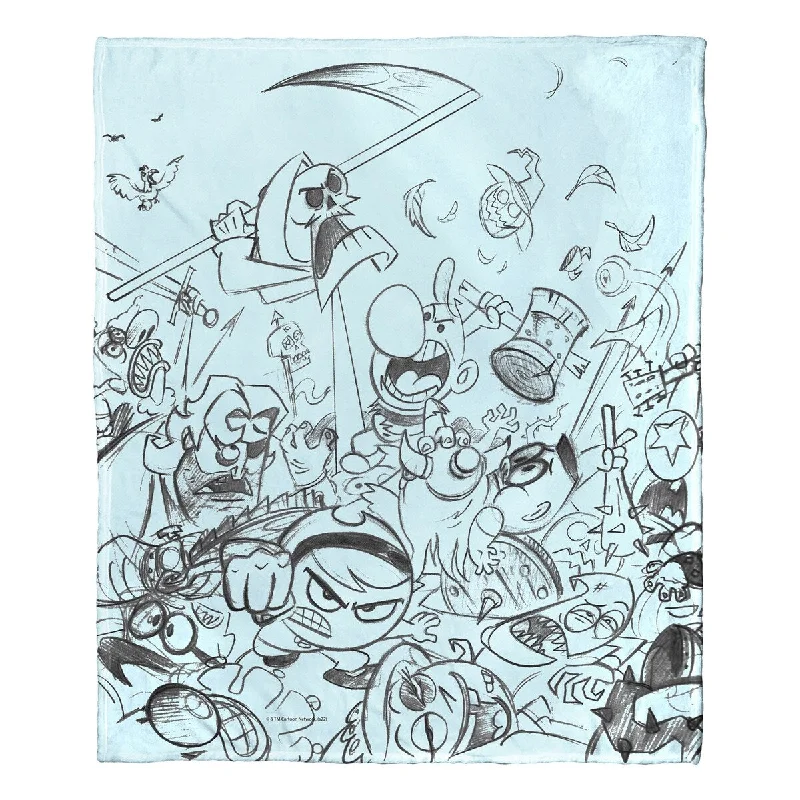 Chenille blankets with a thick and fuzzy textureAlpaca wool blankets for a hypoallergenic and warm optionCartoon Network's Billy and Mandy Silk Touch Throw Blanket Grim and Gang