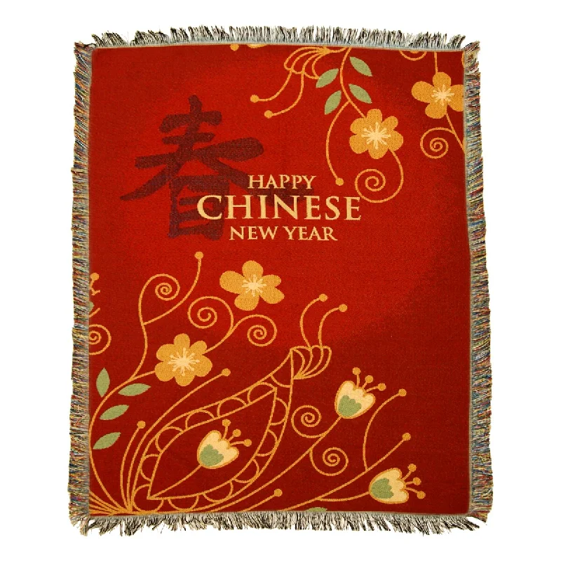 Synthetic fiber blend blankets for a budget - friendly choiceRecycled polyester blankets for an eco - conscious optionChinese New Year Floral Woven Tapestry Throw Blanket Synthetic fiber blend blankets for a budget - friendly choiceRecycled polyester blankets for an eco - conscious optionChinese New Year Floral Woven Tapestry Throw Blanket