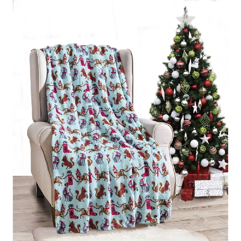 Silk blankets with a smooth and elegant touchSynthetic fiber blend blankets for a budget - friendly choiceChristmas Cats Throw Silk blankets with a smooth and elegant touchSynthetic fiber blend blankets for a budget - friendly choiceChristmas Cats Throw
