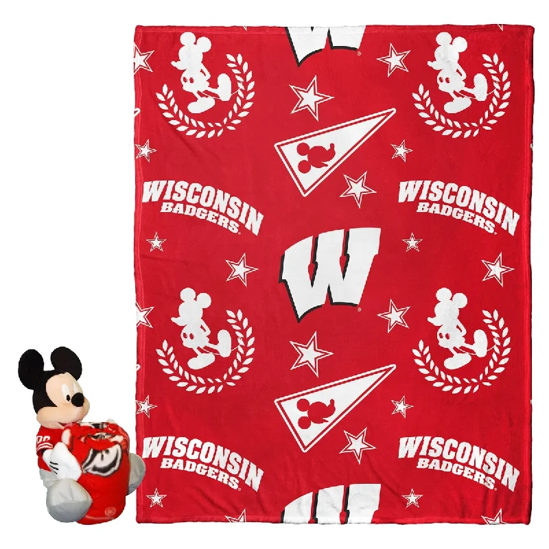 Mohair blankets with a unique sheen and softnessMicrofiber blankets that are durable and easy to care forCOL - COB 312 Wisconsin Pennant Mickey Hugger Pillow & Silk Touch Throw Set Mohair blankets with a unique sheen and softnessMicrofiber blankets that are durable and easy to care forCOL - COB 312 Wisconsin Pennant Mickey Hugger Pillow & Silk Touch Throw Set