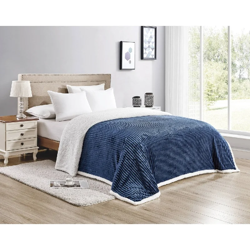 Silk blankets with a smooth and elegant touchSynthetic fiber blend blankets for a budget - friendly choiceCorduroy Sherpa Blanket (Queen) Navy Silk blankets with a smooth and elegant touchSynthetic fiber blend blankets for a budget - friendly choiceCorduroy Sherpa Blanket (Queen) Navy