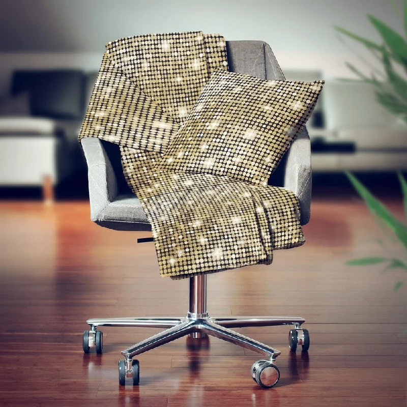 Queen - size blankets for standard - sized bedsAcrylic blankets for a soft and affordable alternativeDesignart' Abstract Gold Mosaic' Modern Throw Blanket - 71x59