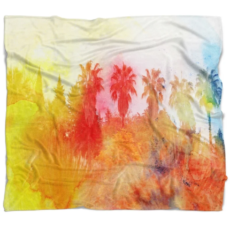 Silk blankets with a smooth and elegant touchSynthetic fiber blend blankets for a budget - friendly choiceDesignart 'Abstract Tropical Landscape' Abstract Throw Blanket Silk blankets with a smooth and elegant touchSynthetic fiber blend blankets for a budget - friendly choiceDesignart 'Abstract Tropical Landscape' Abstract Throw Blanket