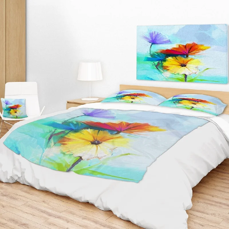 Queen - size blankets for standard - sized bedsSynthetic fiber blend blankets for a budget - friendly choiceDesignart 'Amazing Watercolor of Spring Daisies' Floral Throw Blanket