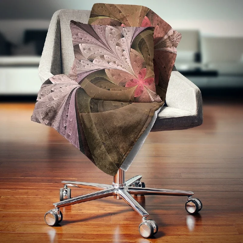 Bamboo fiber blankets with natural antibacterial propertiesLinen blankets with a rustic and textured lookDesignart 'Beautiful Fractal Flower in Beige' Floral Throw Blanket