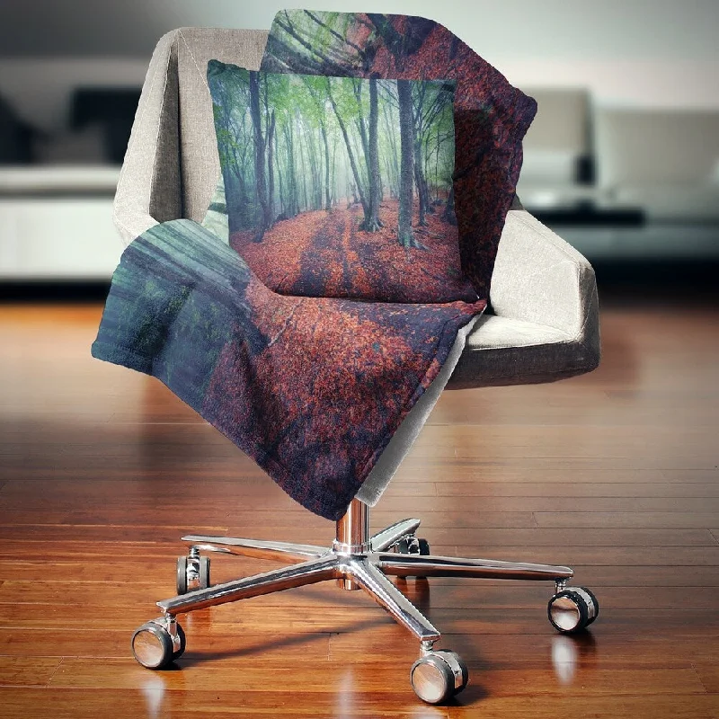 Synthetic fiber blend blankets for a budget - friendly choiceSilk blankets with a smooth and elegant touchDesignart 'Beautiful Green Autumn Forest' Landscape Photography Throw Blanket Synthetic fiber blend blankets for a budget - friendly choiceSilk blankets with a smooth and elegant touchDesignart 'Beautiful Green Autumn Forest' Landscape Photography Throw Blanket