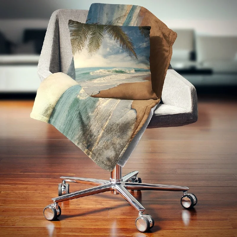 Rayon from bamboo blankets for a silky and breathable feelCotton blankets for breathability and a lightweight feelDesignart 'Beautiful Tropical Beach with Palms' Beach Photo Throw Blanket