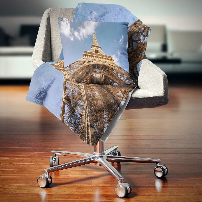 Recycled polyester blankets for an eco - conscious optionBamboo fiber blankets with natural antibacterial propertiesDesignart 'Beautiful View of Paris Paris Eiffel Towerunder Calm Sky' Cityscape Throw Blanket