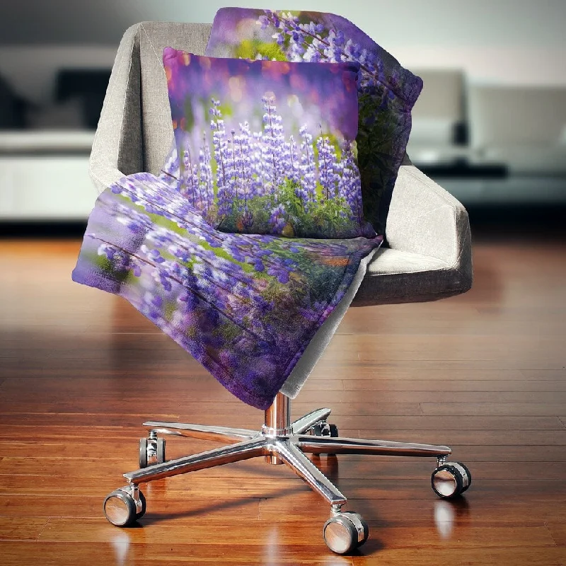 Bamboo fiber blankets with natural antibacterial propertiesSilk blankets with a smooth and elegant touchDesignart 'Blue Lupin Flowers on Blue Background' Flower Throw Blanket Bamboo fiber blankets with natural antibacterial propertiesSilk blankets with a smooth and elegant touchDesignart 'Blue Lupin Flowers on Blue Background' Flower Throw Blanket