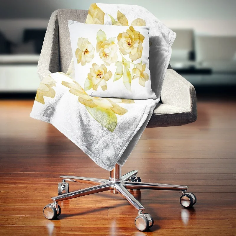 Recycled polyester blankets for an eco - conscious optionChenille blankets with a thick and fuzzy textureDesignart 'Brown Flowers with White Shade' Floral Throw Blanket