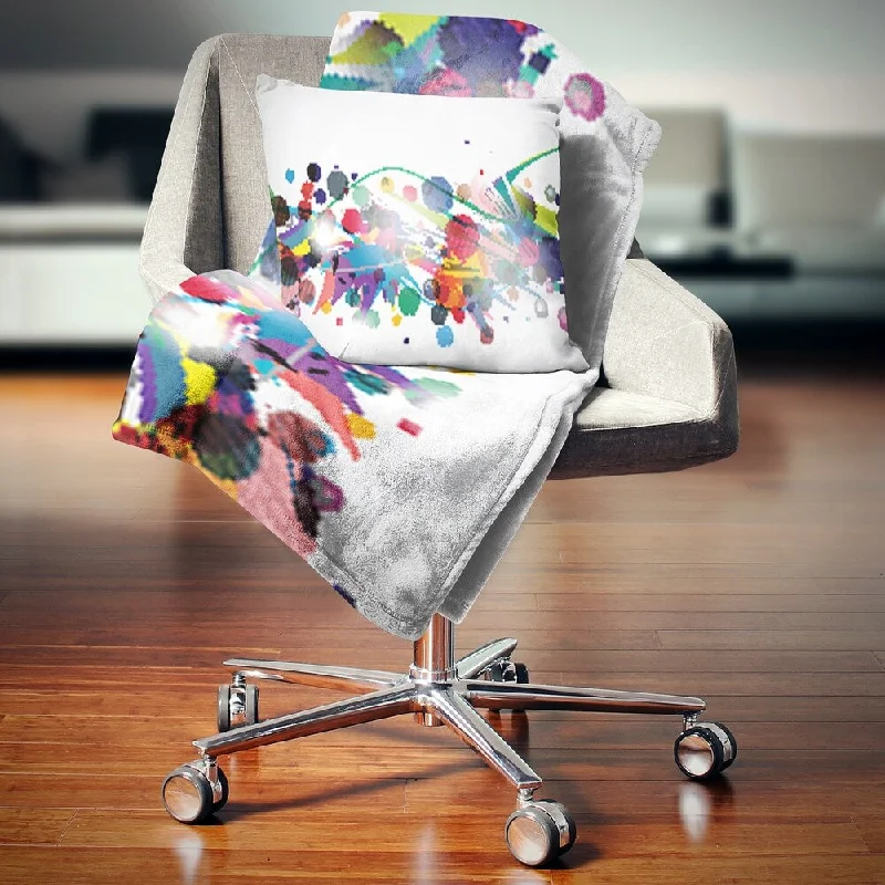 Rayon from bamboo blankets for a silky and breathable feelQueen - size blankets for standard - sized bedsDesignart 'Colorful Circles and Shapes' Abstract Throw Blanket
