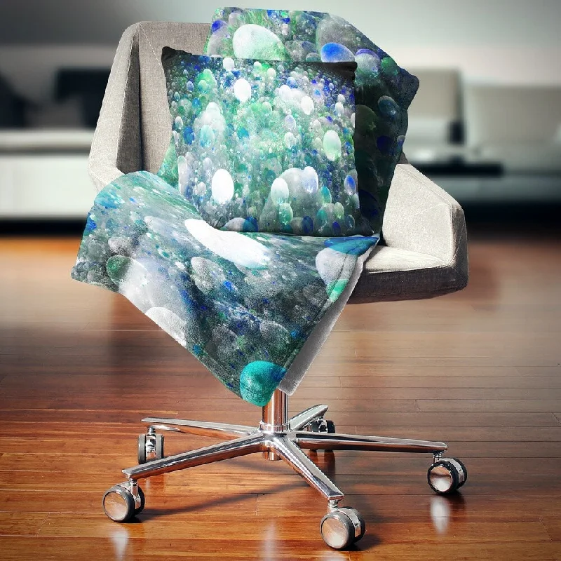Rayon from bamboo blankets for a silky and breathable feelChenille blankets with a thick and fuzzy textureDesignart 'Colorful Molecules Fractal Design' Abstract Throw Blanket