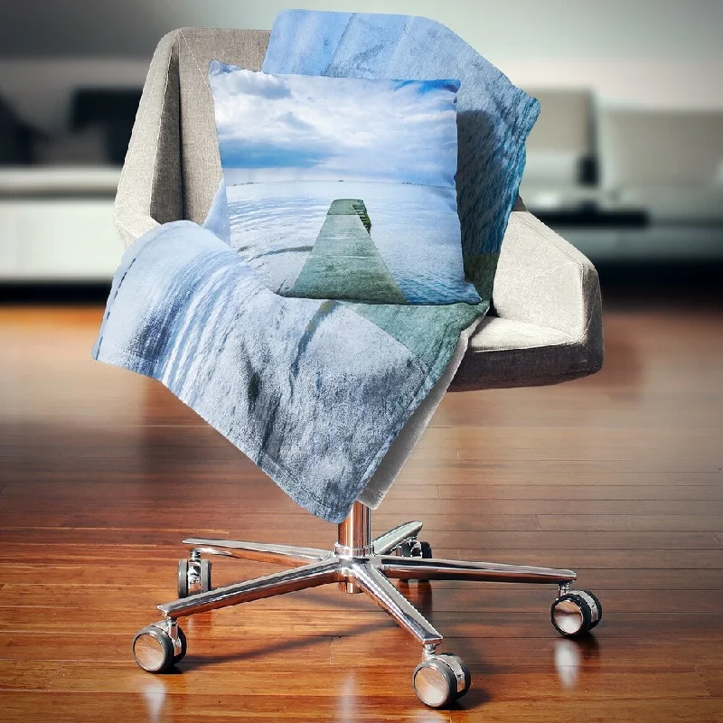 Rayon from bamboo blankets for a silky and breathable feelSilk blankets with a smooth and elegant touchDesignart 'Concrete Pier Under Cloudy Sky' Seascape Throw Blanket Rayon from bamboo blankets for a silky and breathable feelSilk blankets with a smooth and elegant touchDesignart 'Concrete Pier Under Cloudy Sky' Seascape Throw Blanket