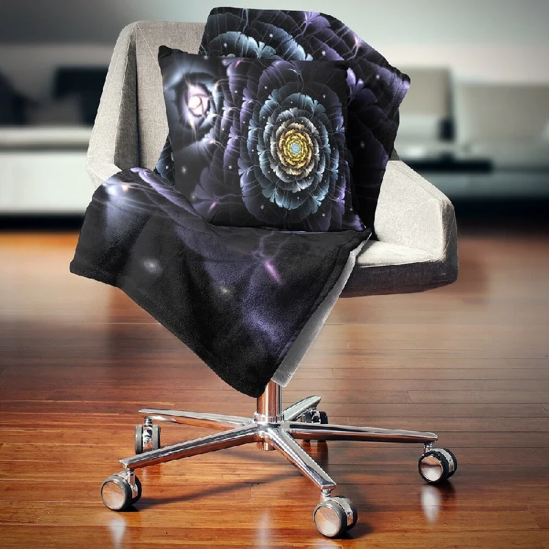 Chenille blankets with a thick and fuzzy textureSilk blankets with a smooth and elegant touchDesignart 'Dark Blue Fractal Flower in Dark' Floral Throw Blanket Chenille blankets with a thick and fuzzy textureSilk blankets with a smooth and elegant touchDesignart 'Dark Blue Fractal Flower in Dark' Floral Throw Blanket