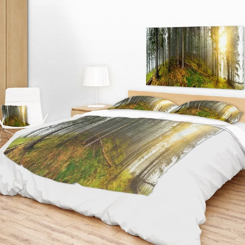 Synthetic fiber blend blankets for a budget - friendly choiceCashmere blankets for ultimate softness and luxuryDesignart 'Early Morning Sun in Forest' Landscape Photography Throw Blanket