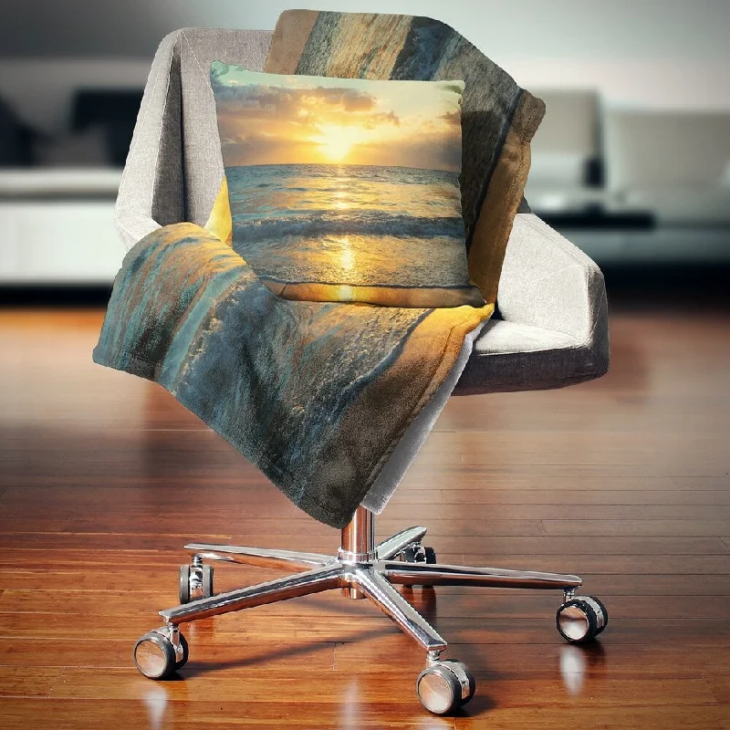 Acrylic blankets for a soft and affordable alternativeQueen - size blankets for standard - sized bedsDesignart 'Exotic Water and Sky Sunset Panorama' Modern Seashore Throw Blanket