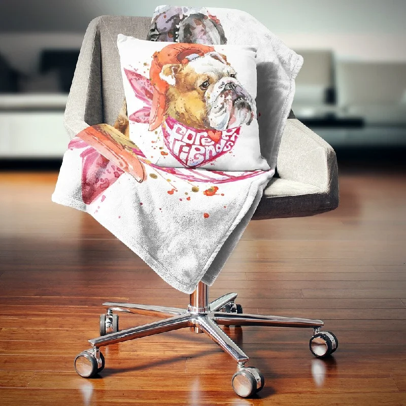 Microfiber blankets that are durable and easy to care forWool blankets with natural warmth and insulationDesignart 'Forever Friends Funny Dog' Animal Throw Blanket