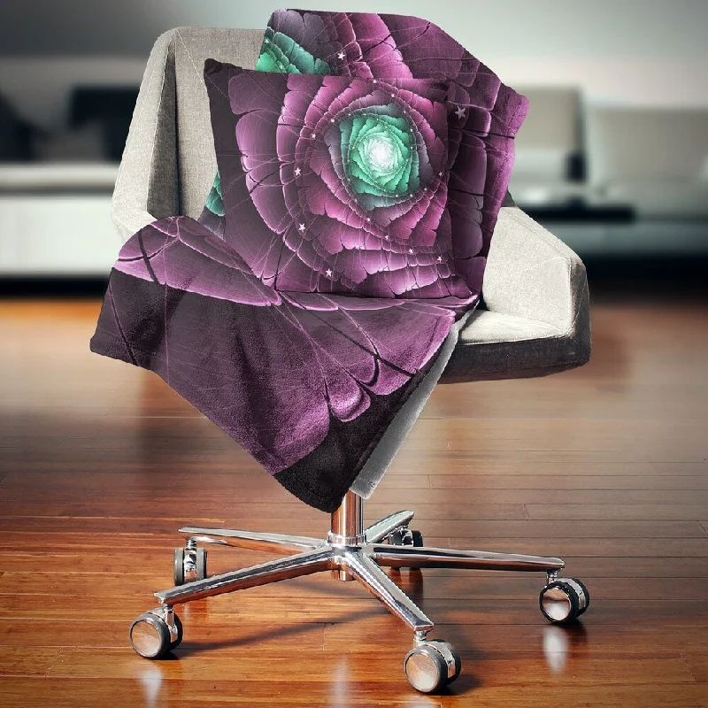 Linen blankets with a rustic and textured lookMohair blankets with a unique sheen and softnessDesignart 'Fractal Flower Green Purple Digital Art' Floral Throw Blanket Linen blankets with a rustic and textured lookMohair blankets with a unique sheen and softnessDesignart 'Fractal Flower Green Purple Digital Art' Floral Throw Blanket