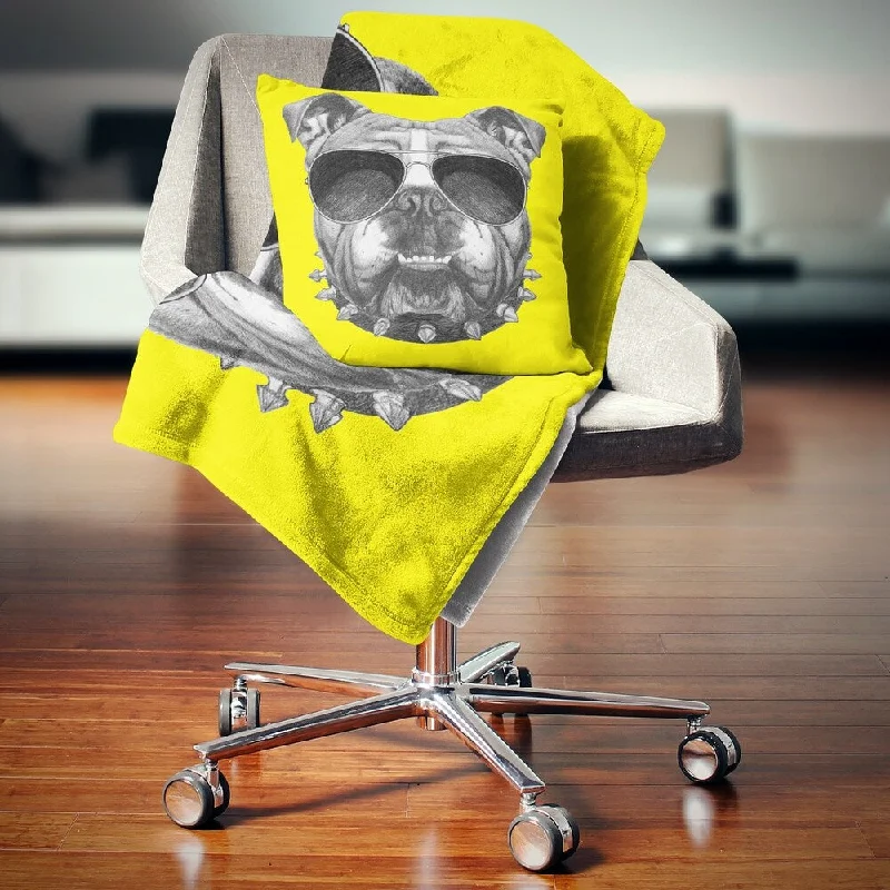 Rayon from bamboo blankets for a silky and breathable feelAcrylic blankets for a soft and affordable alternativeDesignart 'Funny English Bulldog with Collar' Contemporary Animal Throw Blanket