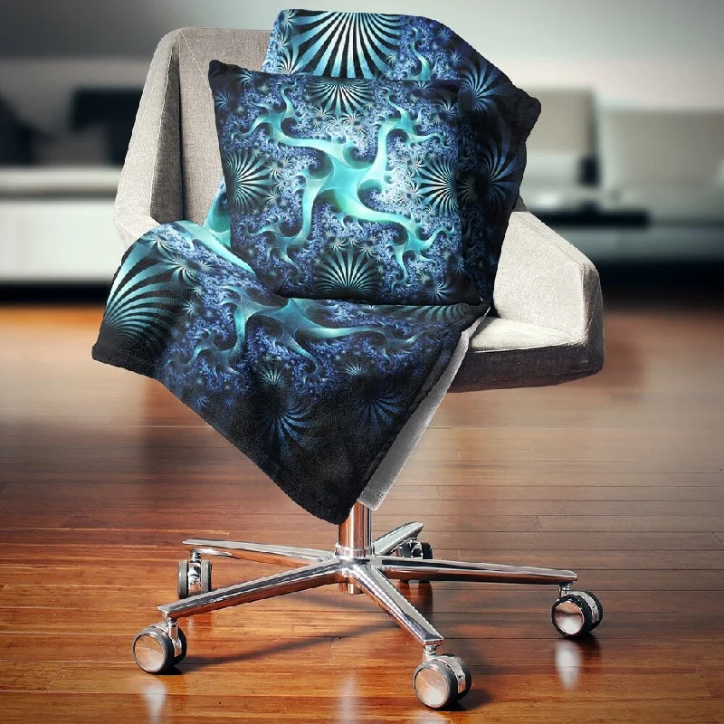 Synthetic fiber blend blankets for a budget - friendly choiceQueen - size blankets for standard - sized bedsDesignart 'Glowing Blue Fractal Flower Design' Abstract Throw Blanket Synthetic fiber blend blankets for a budget - friendly choiceQueen - size blankets for standard - sized bedsDesignart 'Glowing Blue Fractal Flower Design' Abstract Throw Blanket
