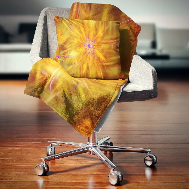 Wool blankets with natural warmth and insulationAlpaca wool blankets for a hypoallergenic and warm optionDesignart 'Glowing Brightest Star Exotic Flower' Abstract Throw Blanket