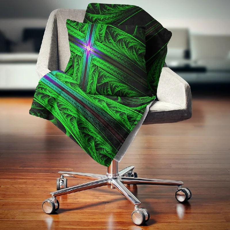 Acrylic blankets for a soft and affordable alternativeKing - size blankets to cover large beds comfortablyDesignart 'Green Fractal Cross Design' Abstract Throw Blanket Acrylic blankets for a soft and affordable alternativeKing - size blankets to cover large beds comfortablyDesignart 'Green Fractal Cross Design' Abstract Throw Blanket