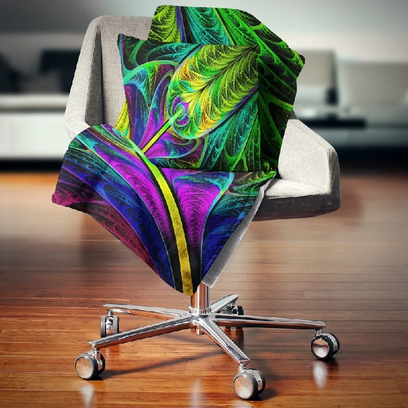 Chenille blankets with a thick and fuzzy textureRayon from bamboo blankets for a silky and breathable feelDesignart 'Green Stained Glass Texture' Abstract Throw Blanket