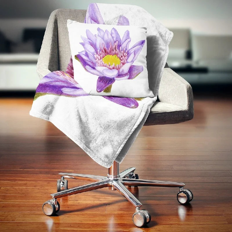 Wool blankets with natural warmth and insulationRayon from bamboo blankets for a silky and breathable feelDesignart 'Hand drawn Purple Lotus' Floral Throw Blanket