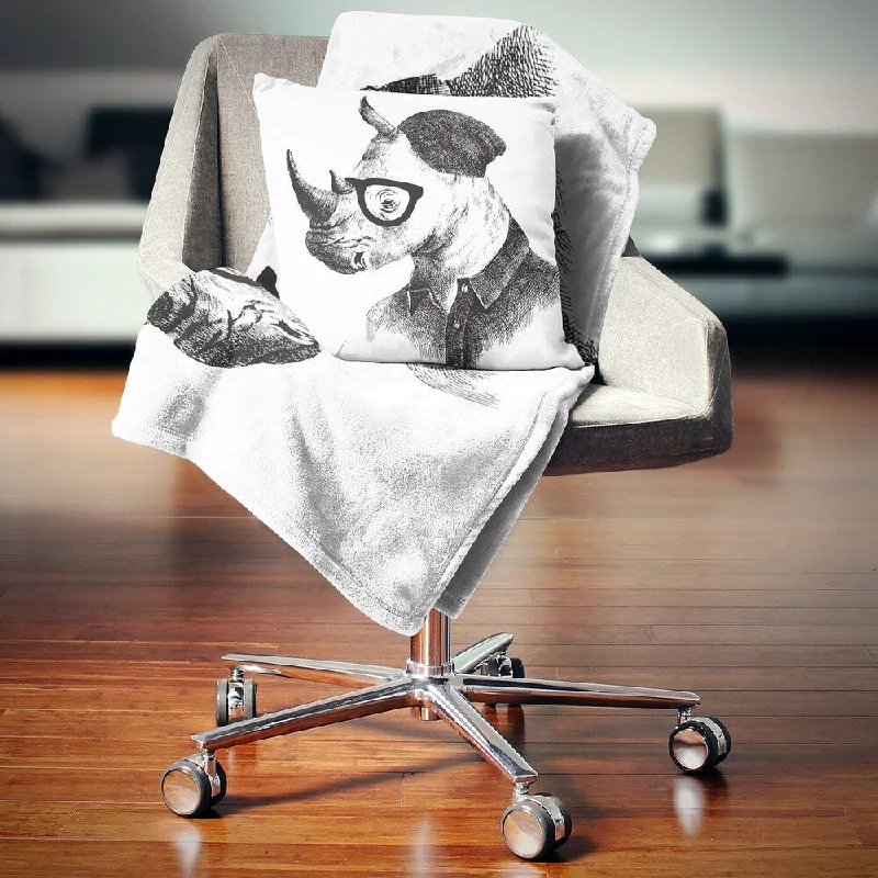 Cashmere blankets for ultimate softness and luxuryAcrylic blankets for a soft and affordable alternativeDesignart 'Hipster Rhino in Black and White' Animal Throw Blanket Cashmere blankets for ultimate softness and luxuryAcrylic blankets for a soft and affordable alternativeDesignart 'Hipster Rhino in Black and White' Animal Throw Blanket