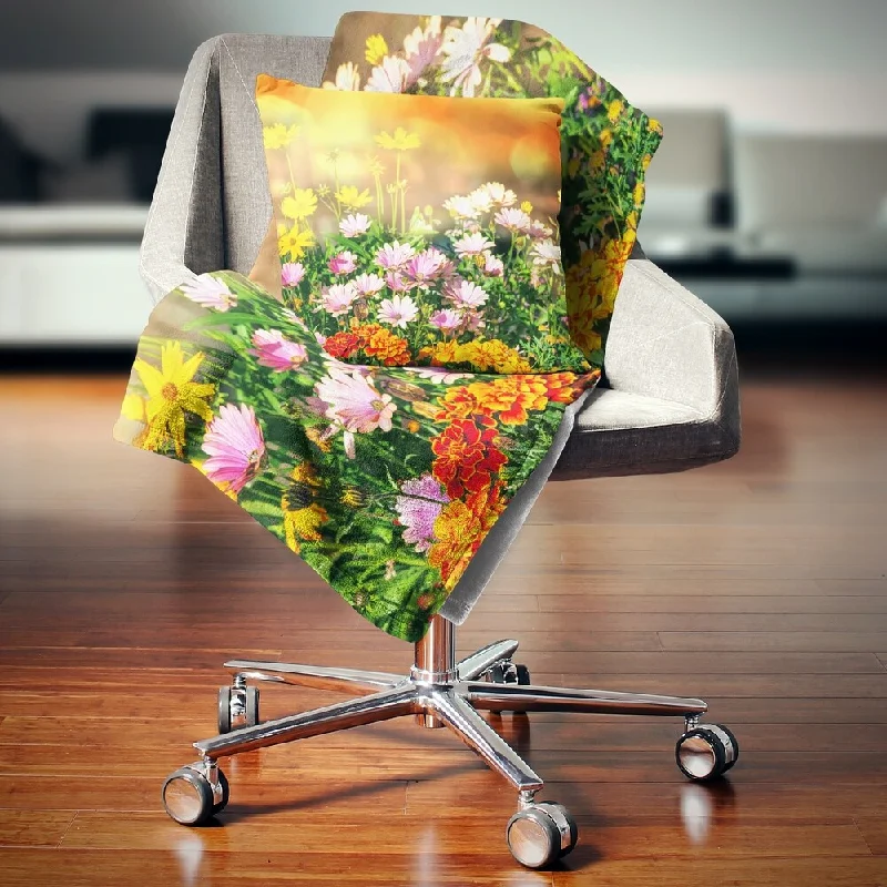Recycled polyester blankets for an eco - conscious optionSilk blankets with a smooth and elegant touchDesignart 'Lovely Multi Color Little Flowers' Floral Throw Blanket Recycled polyester blankets for an eco - conscious optionSilk blankets with a smooth and elegant touchDesignart 'Lovely Multi Color Little Flowers' Floral Throw Blanket