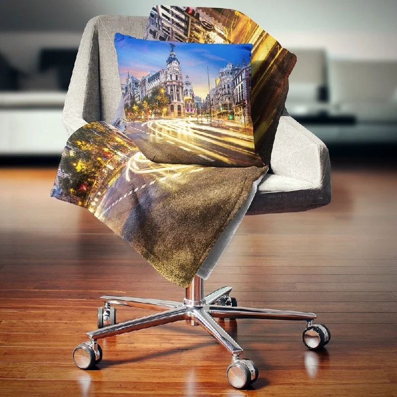 Microfiber blankets that are durable and easy to care forKing - size blankets to cover large beds comfortablyDesignart 'Madrid City Center' Cityscape Photography Throw Blanket Microfiber blankets that are durable and easy to care forKing - size blankets to cover large beds comfortablyDesignart 'Madrid City Center' Cityscape Photography Throw Blanket