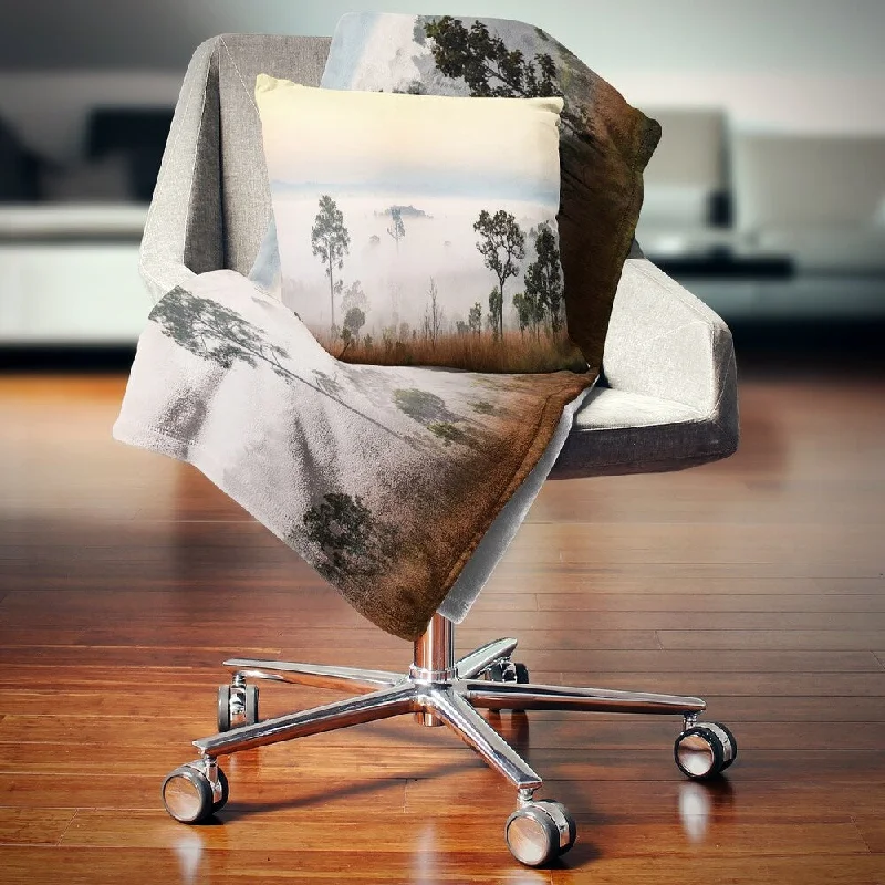 Cashmere blankets for ultimate softness and luxuryMicrofiber blankets that are durable and easy to care forDesignart 'Misty Morning Panorama' Landscape Fleece Throw Blanket