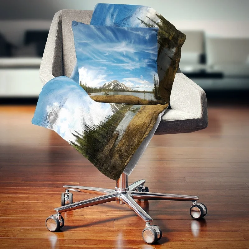Microfiber blankets that are durable and easy to care forChenille blankets with a thick and fuzzy textureDesignart 'Mountain and Lake under Blue Sky' Seashore Throw Blanket Microfiber blankets that are durable and easy to care forChenille blankets with a thick and fuzzy textureDesignart 'Mountain and Lake under Blue Sky' Seashore Throw Blanket