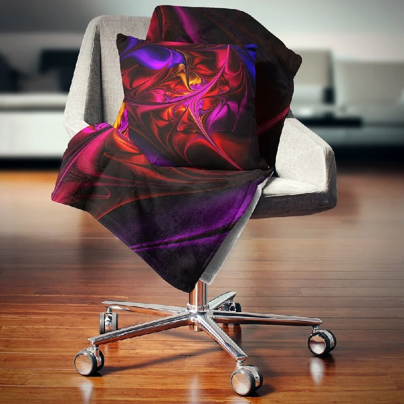 Cotton blankets for breathability and a lightweight feelLinen blankets with a rustic and textured lookDesignart 'Multi Colored Magenta Stained Glass' Floral Throw Blanket