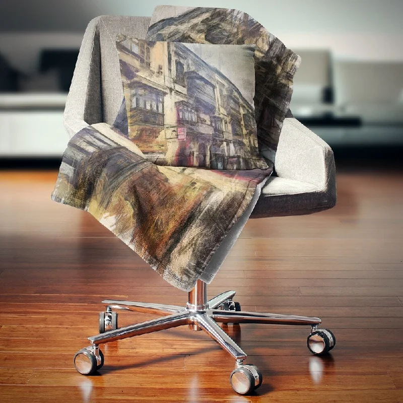 King - size blankets to cover large beds comfortablyMohair blankets with a unique sheen and softnessDesignart 'Old City Street Watercolor Painting' Cityscape Throw Blanket King - size blankets to cover large beds comfortablyMohair blankets with a unique sheen and softnessDesignart 'Old City Street Watercolor Painting' Cityscape Throw Blanket