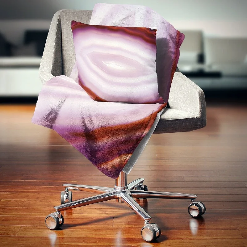 Synthetic fiber blend blankets for a budget - friendly choiceWool blankets with natural warmth and insulationDesignart 'Pink Agate Geode Geological Crystals' Abstract Throw Blanket