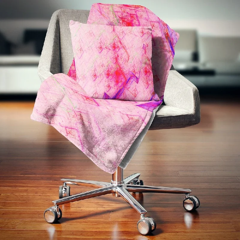 Mohair blankets with a unique sheen and softnessRayon from bamboo blankets for a silky and breathable feelDesignart 'Pink Fractal Electric Lightning' Abstract Throw Blanket Mohair blankets with a unique sheen and softnessRayon from bamboo blankets for a silky and breathable feelDesignart 'Pink Fractal Electric Lightning' Abstract Throw Blanket