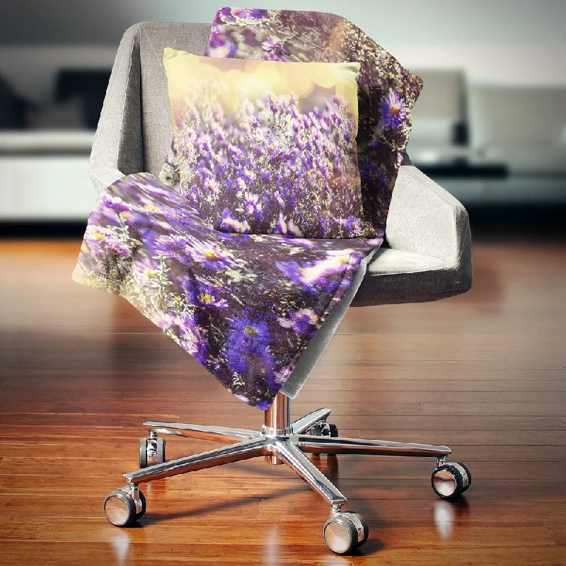 Mohair blankets with a unique sheen and softnessRayon from bamboo blankets for a silky and breathable feelDesignart 'Purple Little Wild Flowers' Floral Throw Blanket Mohair blankets with a unique sheen and softnessRayon from bamboo blankets for a silky and breathable feelDesignart 'Purple Little Wild Flowers' Floral Throw Blanket