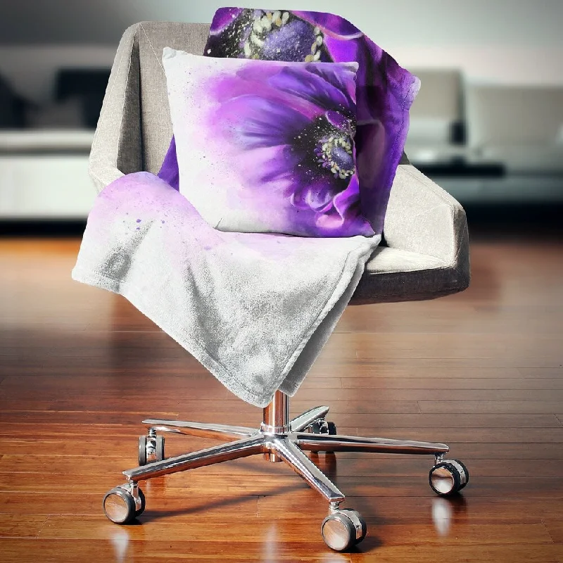 Recycled polyester blankets for an eco - conscious optionRecycled polyester blankets for an eco - conscious optionDesignart 'Purple Stylized Watercolor Poppy' Floral Throw Blanket