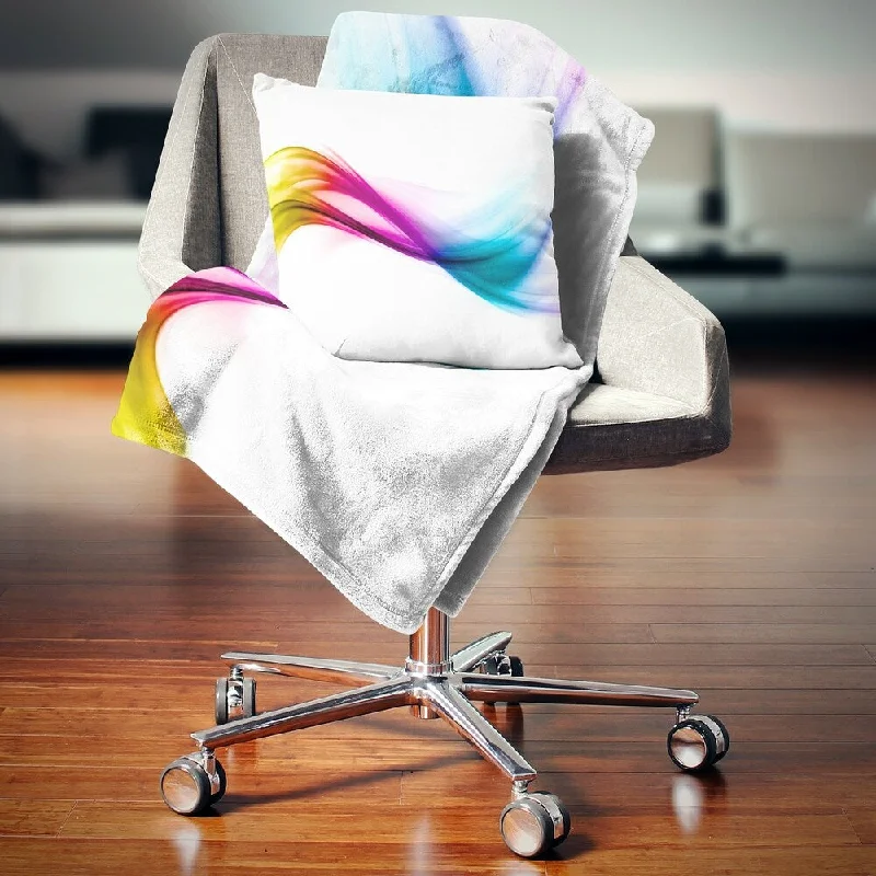 King - size blankets to cover large beds comfortablyKing - size blankets to cover large beds comfortablyDesignart 'Rainbow Shade Waves' Abstract Throw Blanket